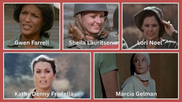 MASH running nurses, faces only, labelled